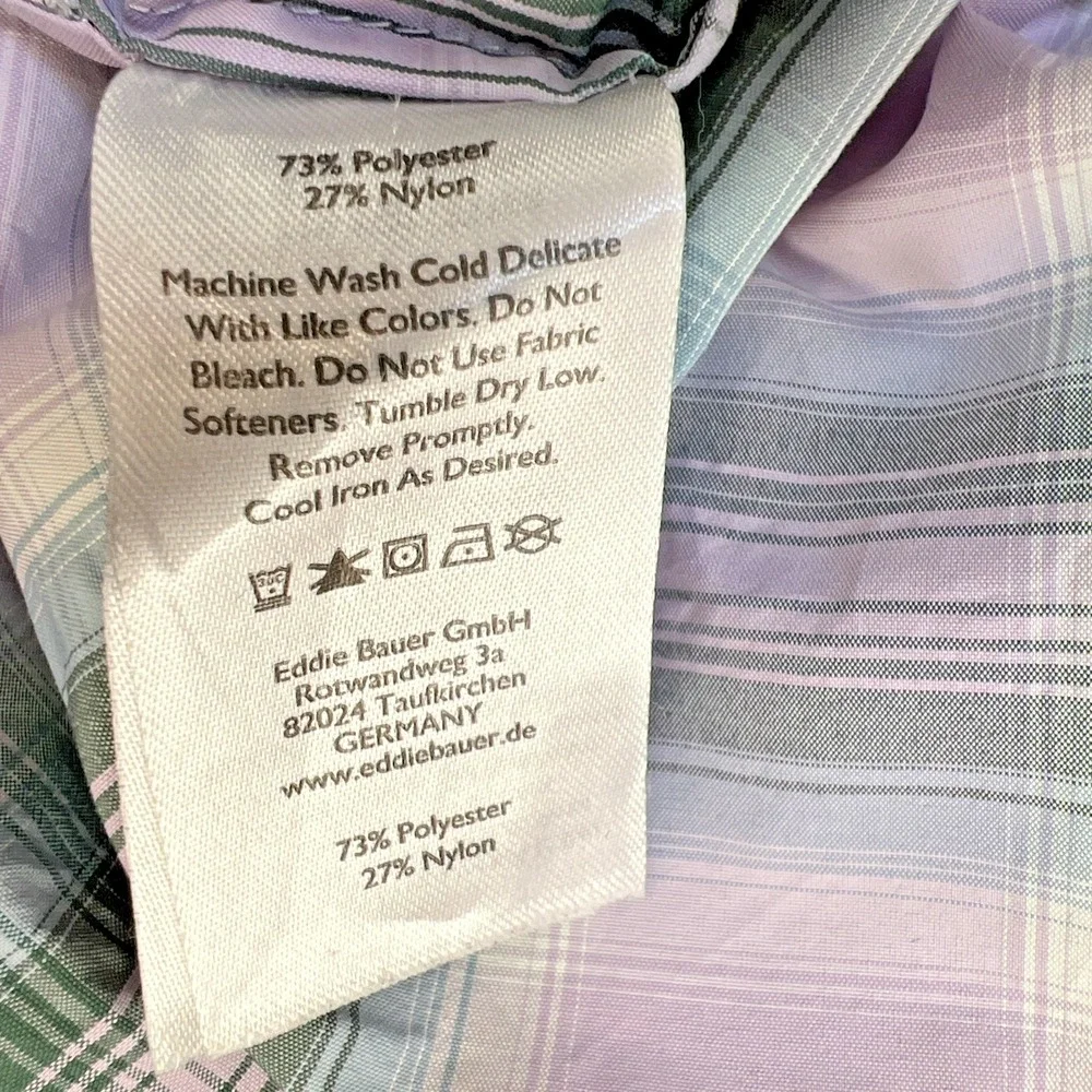 Eddie Bauer Travex Classic Fit Plaid Button Down Shirt Women's Medium A1869